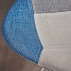 Sedia da pranzo imbottita Patchwork, Multicolore/Blu-Grigio, Set da 2