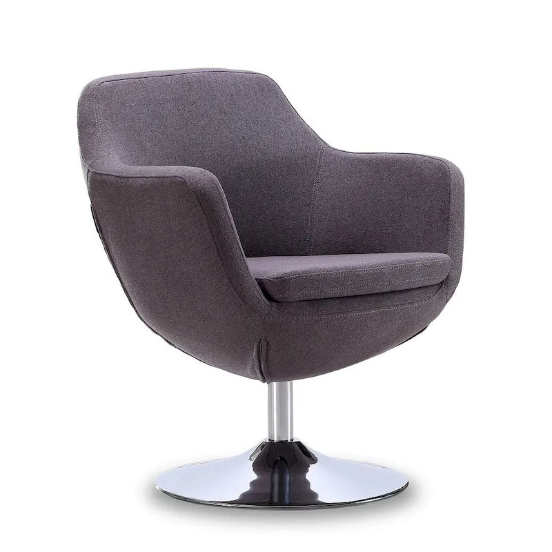 Poltrona girevole in ecopelle con base cromata, 5 colori, 1 posto