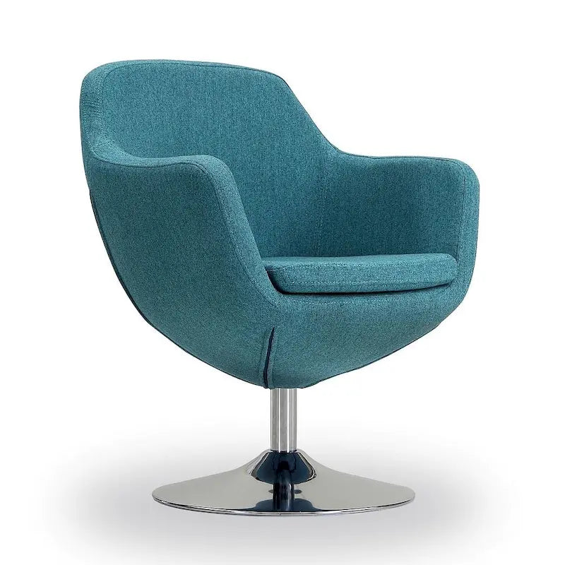 Poltrona girevole in ecopelle con base cromata, 5 colori, 1 posto