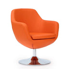 Poltrona girevole in ecopelle con base cromata, 5 colori, 1 posto