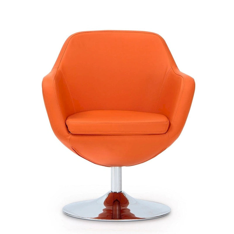 Poltrona girevole in ecopelle con base cromata, 5 colori, 1 posto