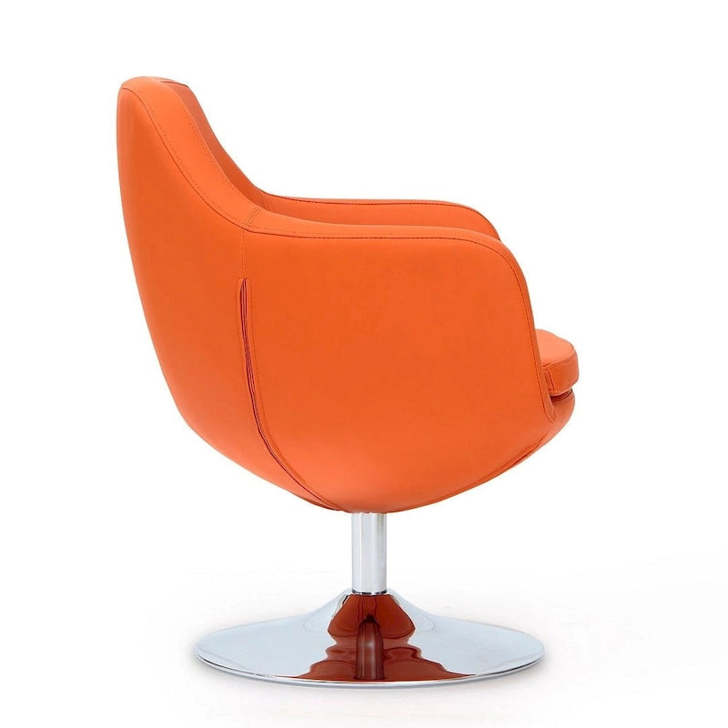 Poltrona girevole in ecopelle con base cromata, 5 colori, 1 posto