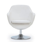 Poltrona girevole in ecopelle con base cromata, 5 colori, 1 posto