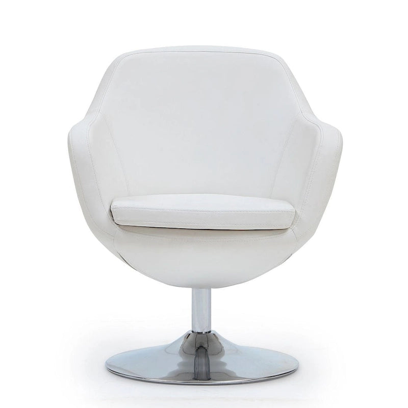 Poltrona girevole in ecopelle con base cromata, 5 colori, 1 posto