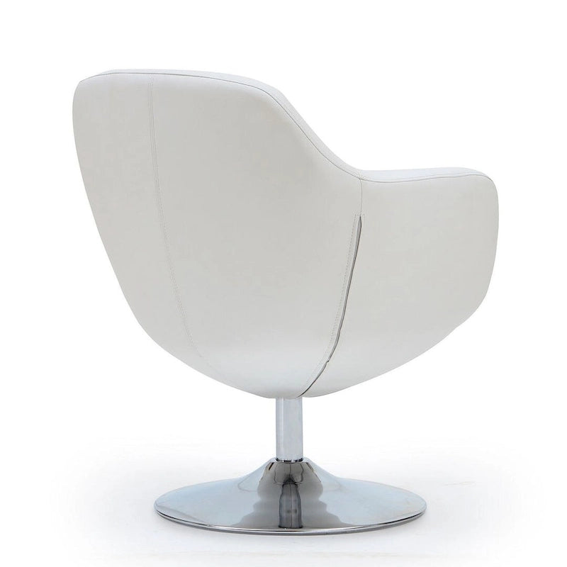 Poltrona girevole in ecopelle con base cromata, 5 colori, 1 posto
