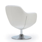 Poltrona girevole in ecopelle con base cromata, 5 colori, 1 posto