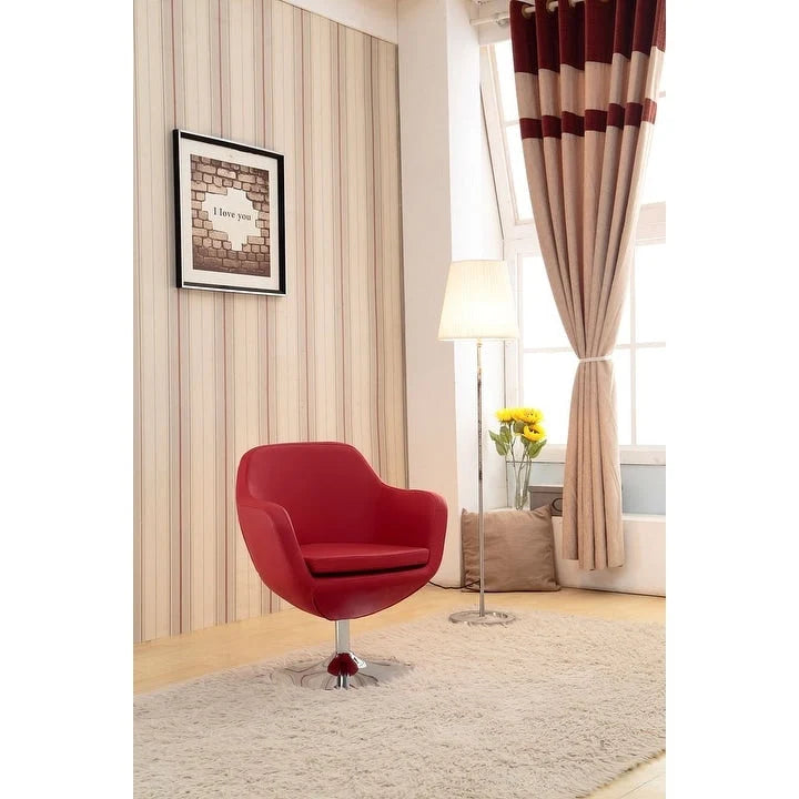 Poltrona girevole in ecopelle con base cromata, 5 colori, 1 posto