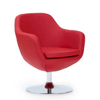 Poltrona girevole in ecopelle con base cromata, 5 colori, 1 posto