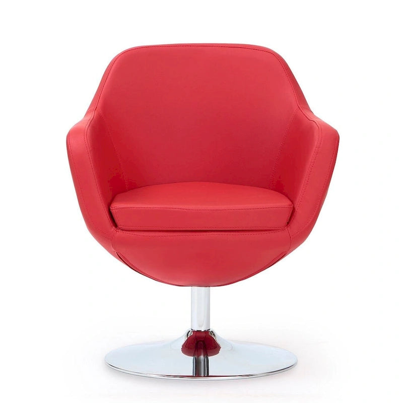 Poltrona girevole in ecopelle con base cromata, 5 colori, 1 posto