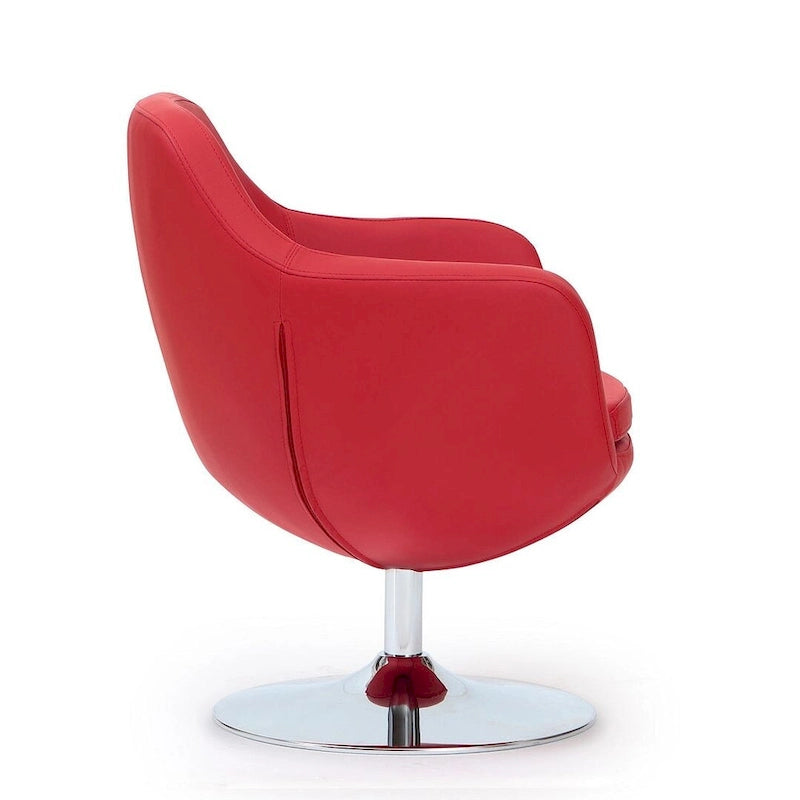 Poltrona girevole in ecopelle con base cromata, 5 colori, 1 posto