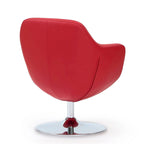 Poltrona girevole in ecopelle con base cromata, 5 colori, 1 posto