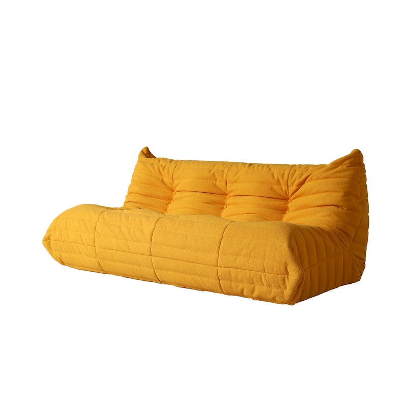 Divano componibile Teddy Velvet senza braccioli, set da 4 pezzi, giallo/rosso/beige/marrone chiaro/rosa