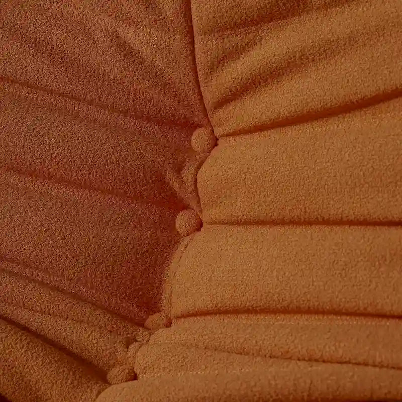 Divano componibile Teddy Velvet senza braccioli, set da 4 pezzi, giallo/rosso/beige/marrone chiaro/rosa
