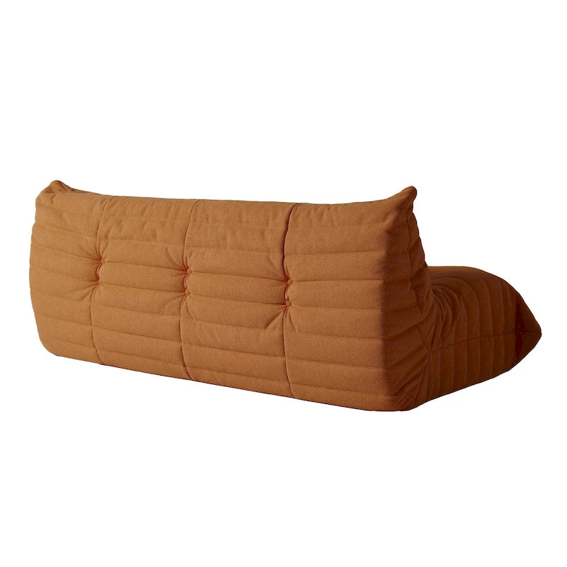 Divano componibile Teddy Velvet senza braccioli, set da 4 pezzi, giallo/rosso/beige/marrone chiaro/rosa