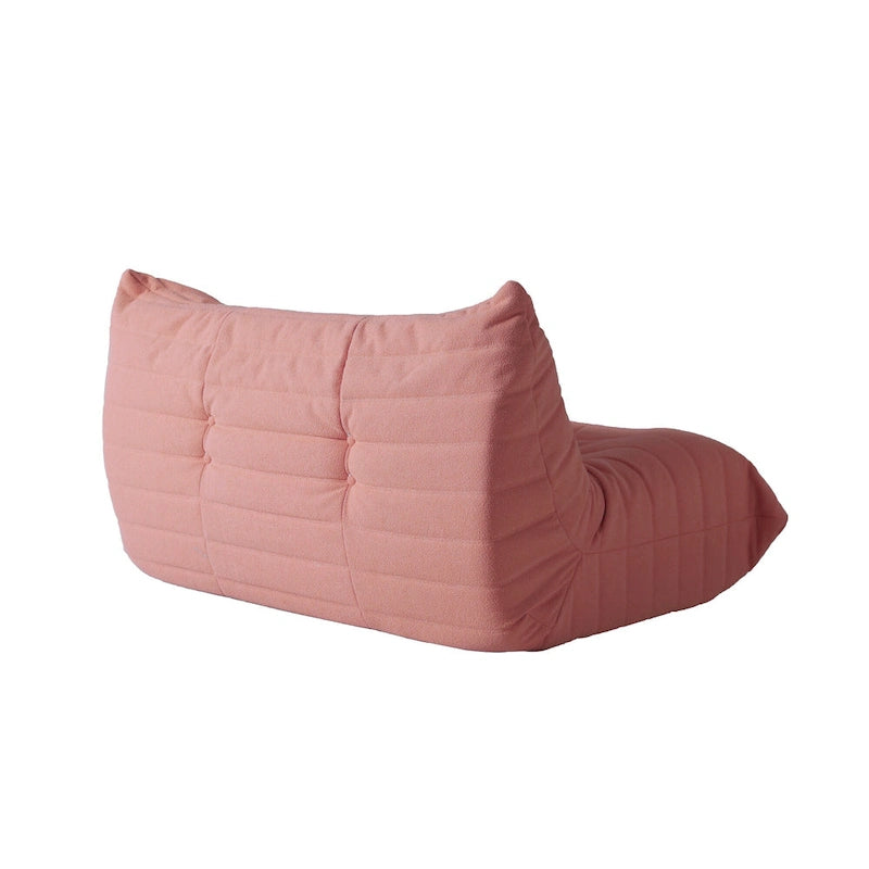 Divano componibile Teddy Velvet senza braccioli, set da 4 pezzi, giallo/rosso/beige/marrone chiaro/rosa