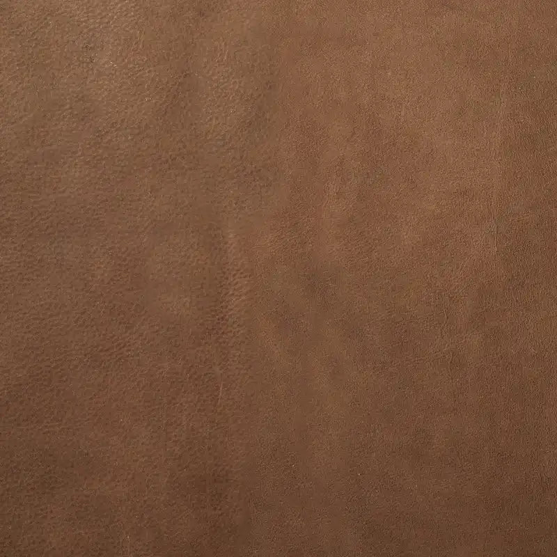 Panca Accento con Seduta in Pelle Nera/Marrone/Grigia e Base in Metallo, 2 Posti – 140 cm L x 41 cm P x 48 cm H