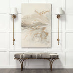 Panca Accento con Seduta in Pelle Nera/Marrone/Grigia e Base in Metallo, 2 Posti – 140 cm L x 41 cm P x 48 cm H