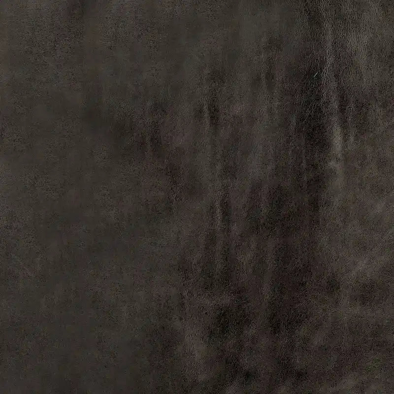 Panca Accento con Seduta in Pelle Nera/Marrone/Grigia e Base in Metallo, 2 Posti – 140 cm L x 41 cm P x 48 cm H