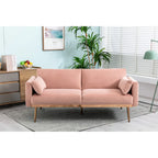 Divanetto Letto Trasformabile in Velluto Beige / Verde / Rosa – 2 Posti