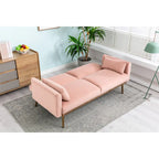 Divanetto Letto Trasformabile in Velluto Beige / Verde / Rosa – 2 Posti