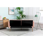 Divanetto Letto Trasformabile in Velluto Beige / Verde / Rosa – 2 Posti