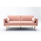 Divanetto Letto Trasformabile in Velluto Beige / Verde / Rosa – 2 Posti
