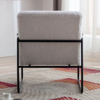 Poltrona accent in pelle PU bianca e marrone, stile Mid-Century, seduta singola