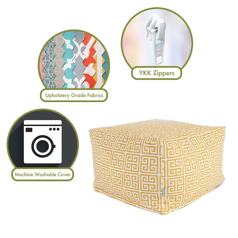 Pouf poggiapiedi quadrato Citrus / Arancione / Pacifico / Grigio, da interno/esterno, 1 posto