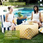 Pouf poggiapiedi quadrato Citrus / Arancione / Pacifico / Grigio, da interno/esterno, 1 posto