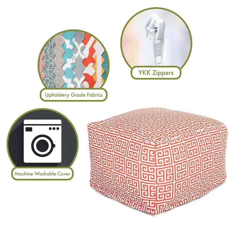 Pouf poggiapiedi quadrato Citrus / Arancione / Pacifico / Grigio, da interno/esterno, 1 posto