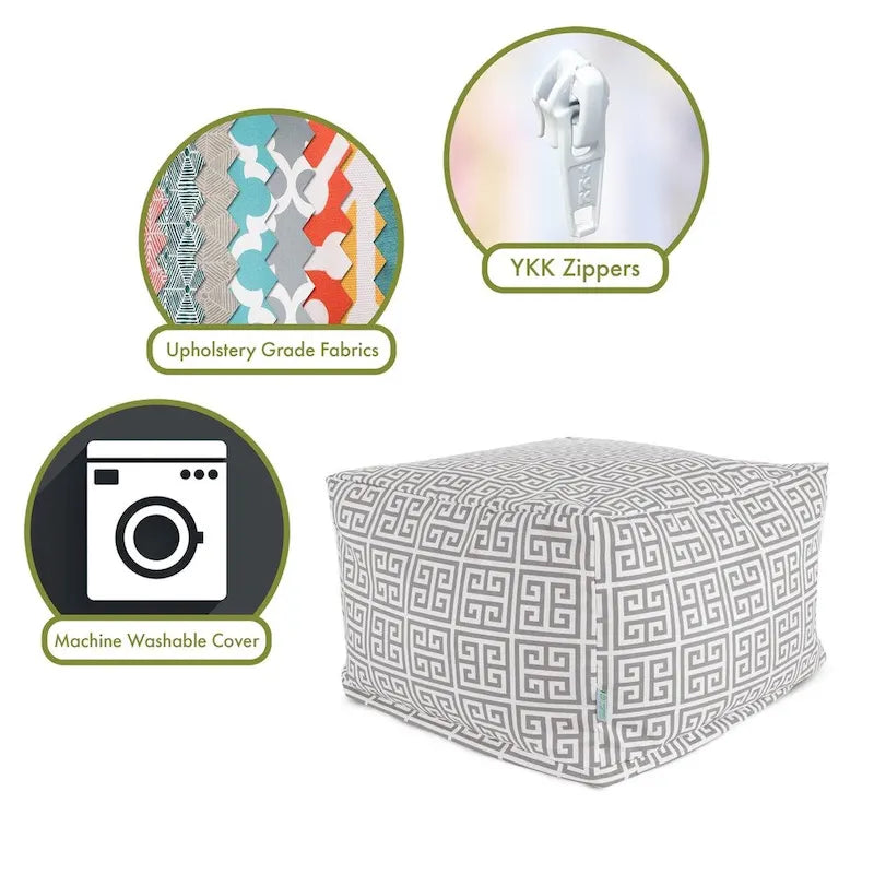 Pouf poggiapiedi quadrato Citrus / Arancione / Pacifico / Grigio, da interno/esterno, 1 posto