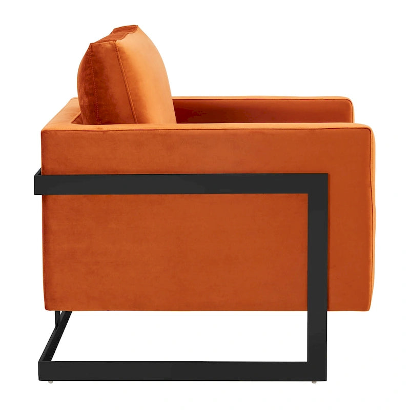 Poltroncina d'appoggio in Velluto Grigio Chiaro, Seduta Singola, Gambe in Acciaio Nero
