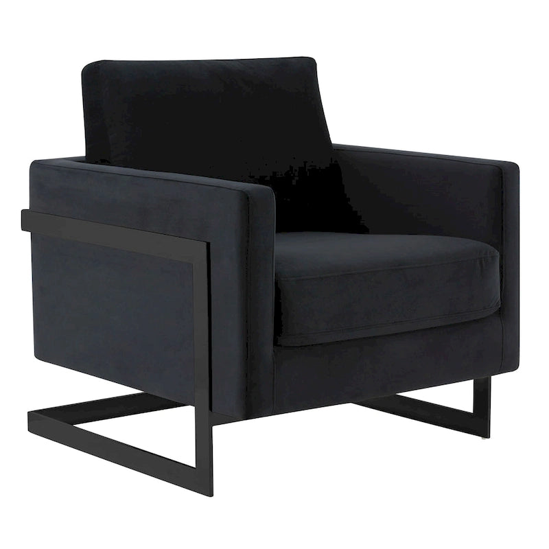 Poltroncina d'appoggio in Velluto Grigio Chiaro, Seduta Singola, Gambe in Acciaio Nero