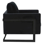 Poltroncina d'appoggio in Velluto Grigio Chiaro, Seduta Singola, Gambe in Acciaio Nero