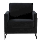 Poltroncina d'appoggio in Velluto Grigio Chiaro, Seduta Singola, Gambe in Acciaio Nero