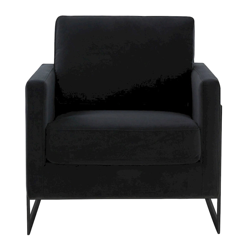 Poltroncina d'appoggio in Velluto Grigio Chiaro, Seduta Singola, Gambe in Acciaio Nero