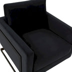 Poltroncina d'appoggio in Velluto Grigio Chiaro, Seduta Singola, Gambe in Acciaio Nero