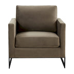 Poltroncina d'appoggio in Velluto Grigio Chiaro, Seduta Singola, Gambe in Acciaio Nero