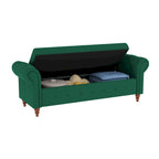 Panca Contenitore Ottomana Trapuntata con Braccioli Arrotondati – 7 Colori, 1 Posto