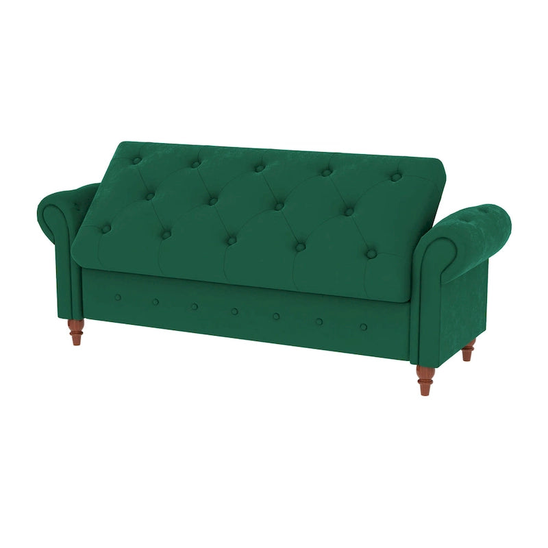Panca Contenitore Ottomana Trapuntata con Braccioli Arrotondati – 7 Colori, 1 Posto