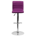 Modern Vinyl Stitch Back Adjustable Height Barstool - 16 W x 19 D x 35  - 44 H