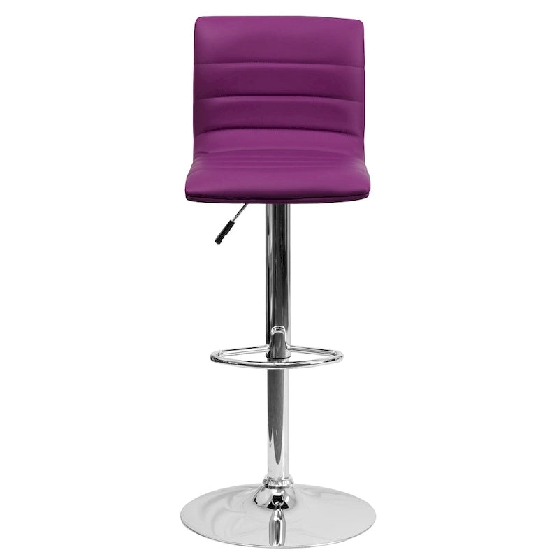 Modern Vinyl Stitch Back Adjustable Height Barstool - 16 W x 19 D x 35  - 44 H