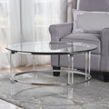 Elowen Round Glass Coffee Table by Christopher Knight Home - 35.5 L x 35.5 W x 18 H
