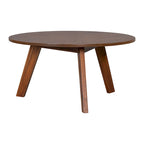 Tavolino da Caffè Rotondo Naturale in Legno di Acacia, Stile Moderno di Metà Secolo