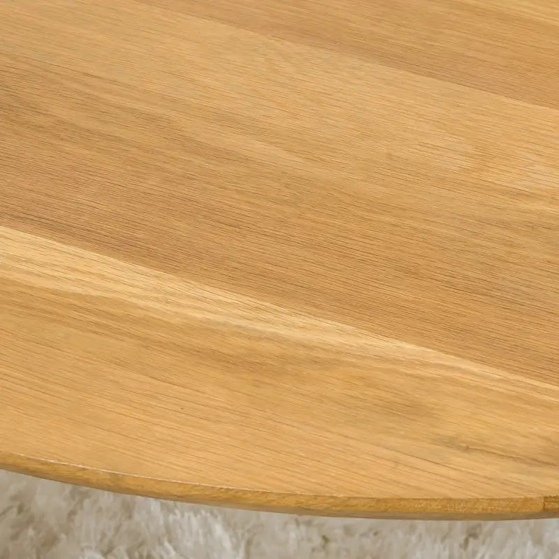 Tavolino da Caffè Rotondo Naturale in Legno di Acacia, Stile Moderno di Metà Secolo
