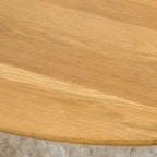 Tavolino da Caffè Rotondo Naturale in Legno di Acacia, Stile Moderno di Metà Secolo