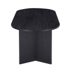 Tavolo da pranzo ovale nero, piano in MDF, 4-6 posti a sedere