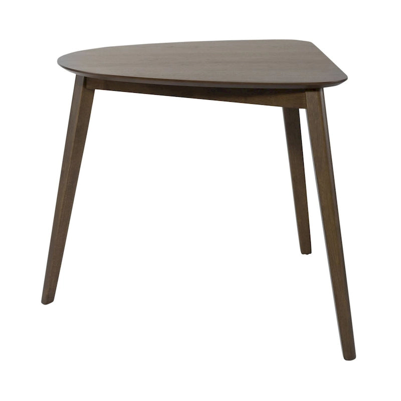 Set tavolo da pranzo triangolare marrone / noce satinato, 4 posti