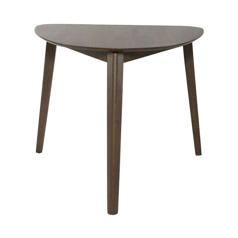 Set tavolo da pranzo triangolare marrone / noce satinato, 4 posti