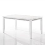 Set da pranzo rettangolare bianco a 7 posti con dettaglio a striscia di diamanti di cristallo (1 tavolo + 6 sedie)